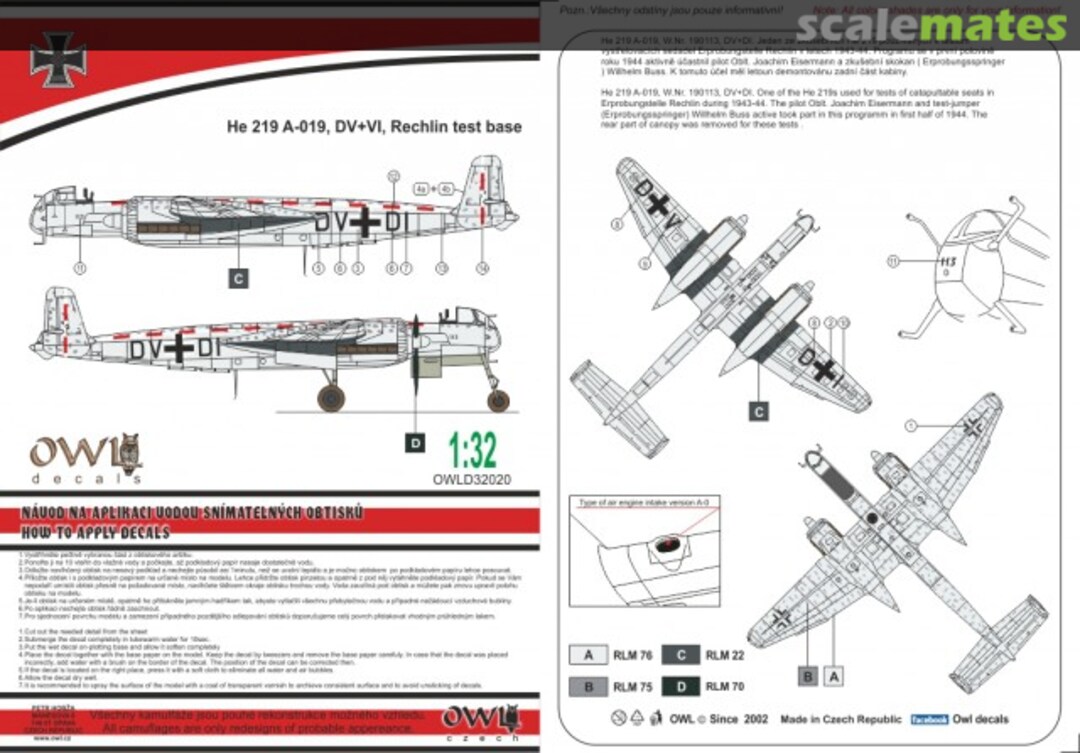 Boxart He 219 A-019, W.Nr. 190113, DV+VI D32020 OWL Boxart He 219 A-019, W.Nr. 190113, DV+VI D32020 OWL