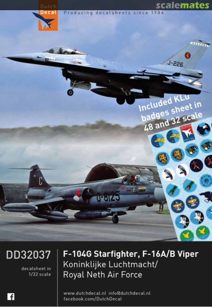 Boxart KLu F-104G, F-16 A/B early Viper, KLu With FC instructions DD32037 Dutch Decal Boxart KLu F-104G, F-16 A/B early Viper, KLu With FC instructions DD32037 Dutch Decal