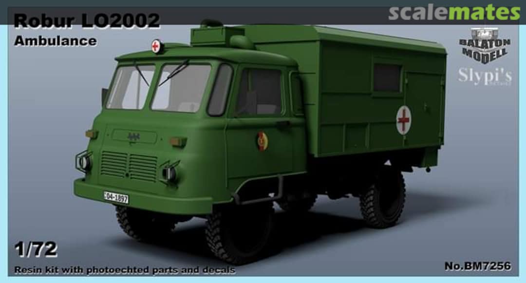 Boxart Robur LO 2002 Ambulance BM7256 Balaton Modell Boxart Robur LO 2002 Ambulance BM7256 Balaton Modell