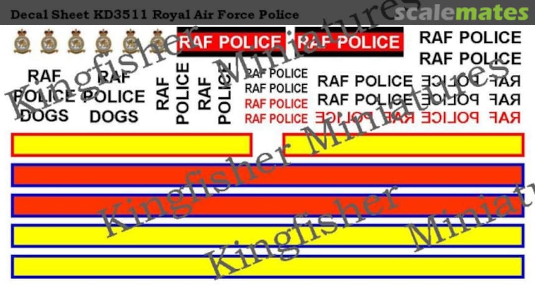 Boxart Royal Air Force Police Markings KD3511 Kingfisher Miniatures Boxart Royal Air Force Police Markings KD3511 Kingfisher Miniatures