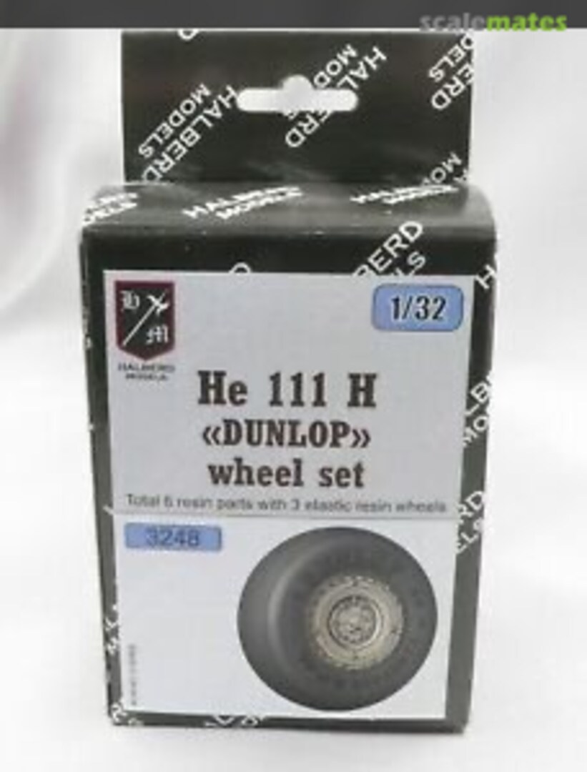Boxart He 111 H "Dunlop" wheel set 1/32 scale for Revell kit 3248 Halberd Models Boxart He 111 H "Dunlop" wheel set 1/32 scale for Revell kit 3248 Halberd Models
