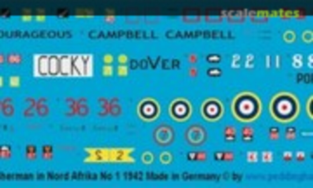 1:72 Englische Sherman Panzer in Nord Afrika 1942 (Peddinghaus-Decals EP 2862) EP 2862