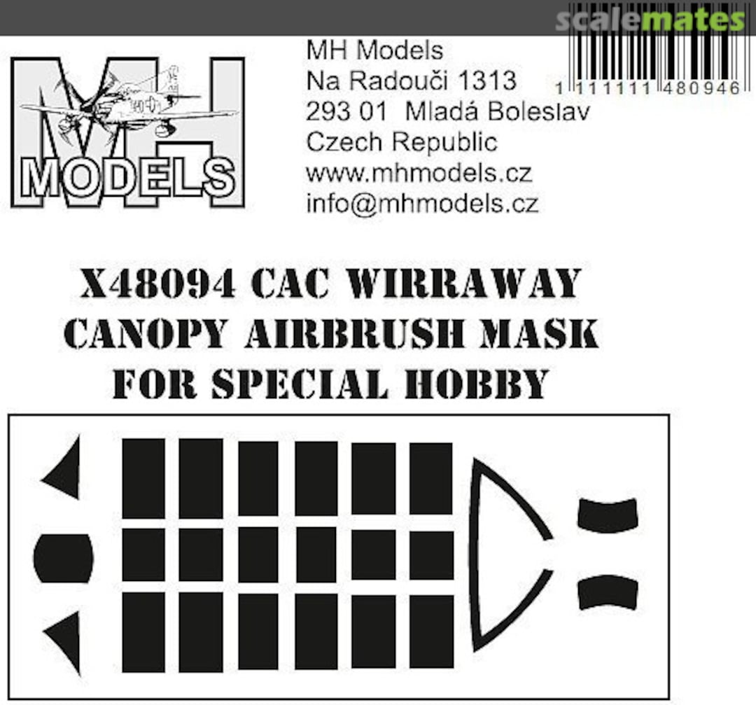 Boxart CAC Wirraway Canopy Airbrush Mask X48094 MH Models Boxart CAC Wirraway Canopy Airbrush Mask X48094 MH Models