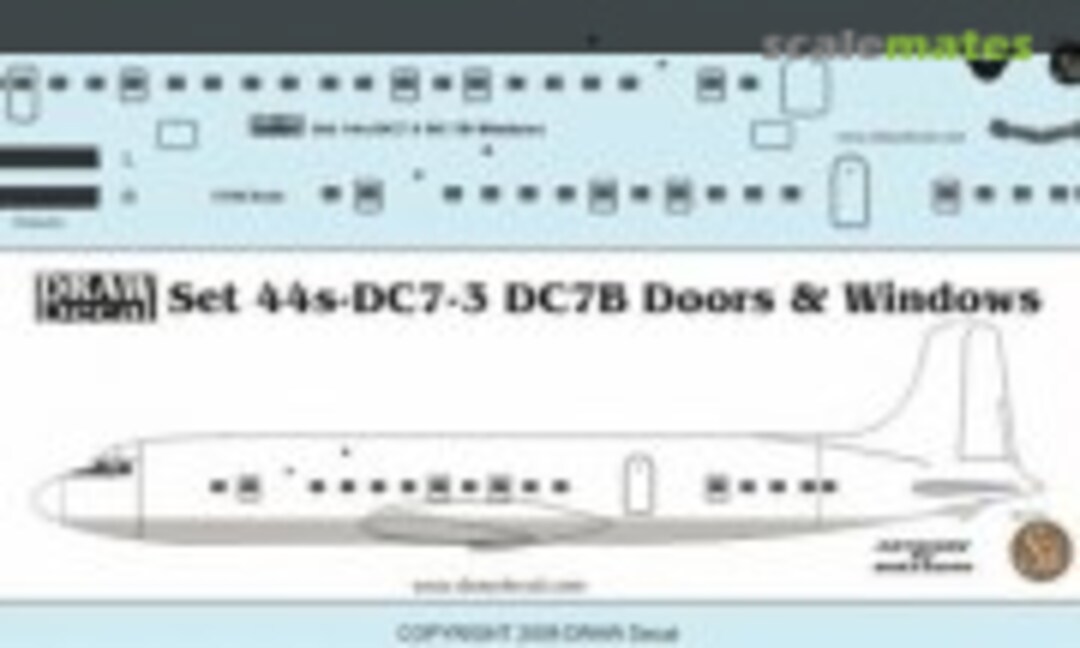 1:144 DC-7B Doors and Windows (Draw Decal 44-DC7-3) 44-DC7-3