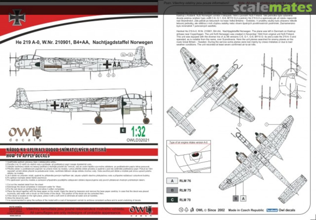 Boxart He 219 A-0, W.Nr. 210901, B4+AA D32021 OWL Boxart He 219 A-0, W.Nr. 210901, B4+AA D32021 OWL