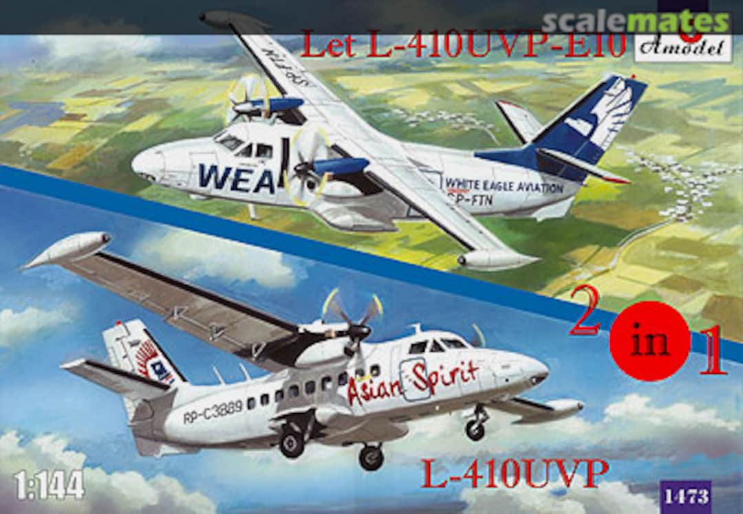 Boxart Let L-410UVP-E10 & L-410UVP aircraft (2Kits) 1473 Amodel Boxart Let L-410UVP-E10 & L-410UVP aircraft (2Kits) 1473 Amodel
