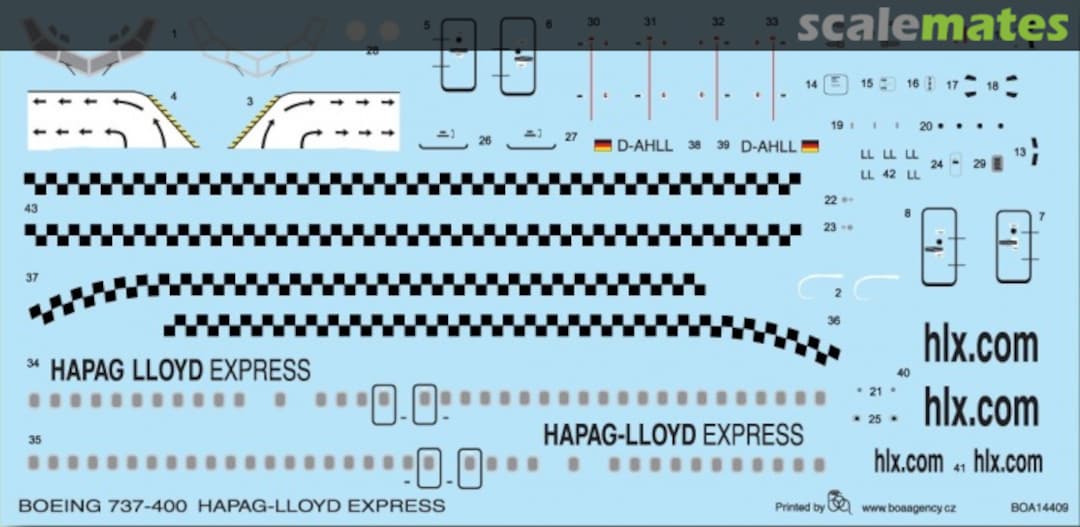 Boxart Boeing 737-400 Hapag-Lloyd Express BOA14409 BOA Decals Boxart Boeing 737-400 Hapag-Lloyd Express BOA14409 BOA Decals