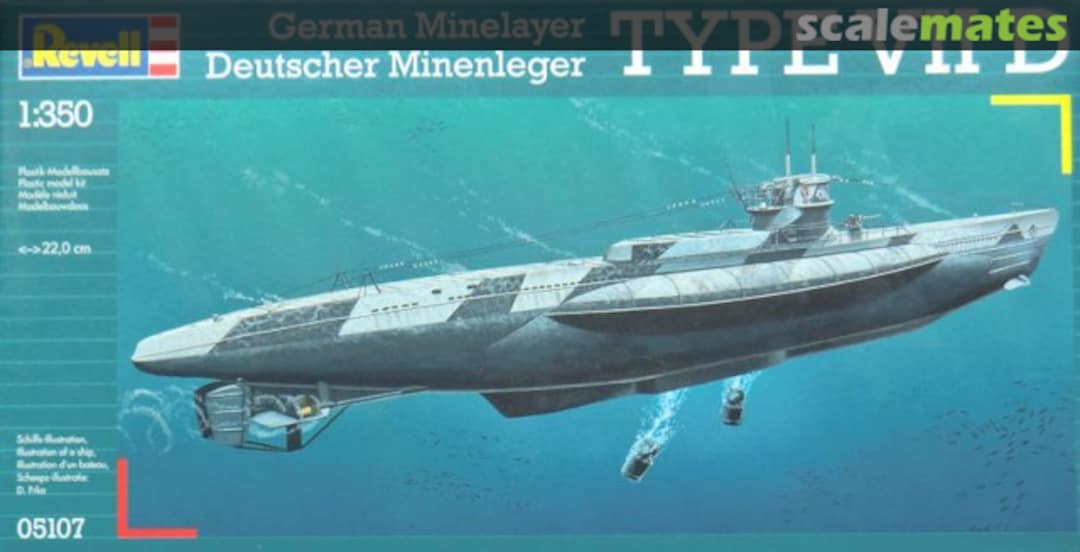 Boxart German Minelayer/ Deutscher Minenleger Type VII D 05107 Revell Boxart German Minelayer/ Deutscher Minenleger Type VII D 05107 Revell