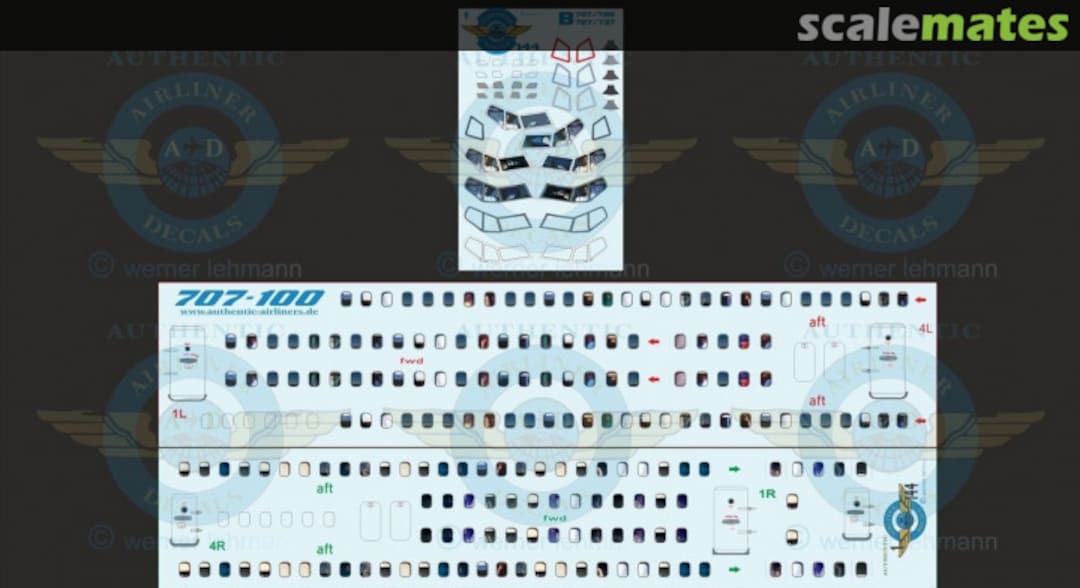 Boxart Cockpit and Cabin Windows B707-100 707-100 Authentic-Airliner-Decals Boxart Cockpit and Cabin Windows B707-100 707-100 Authentic-Airliner-Decals