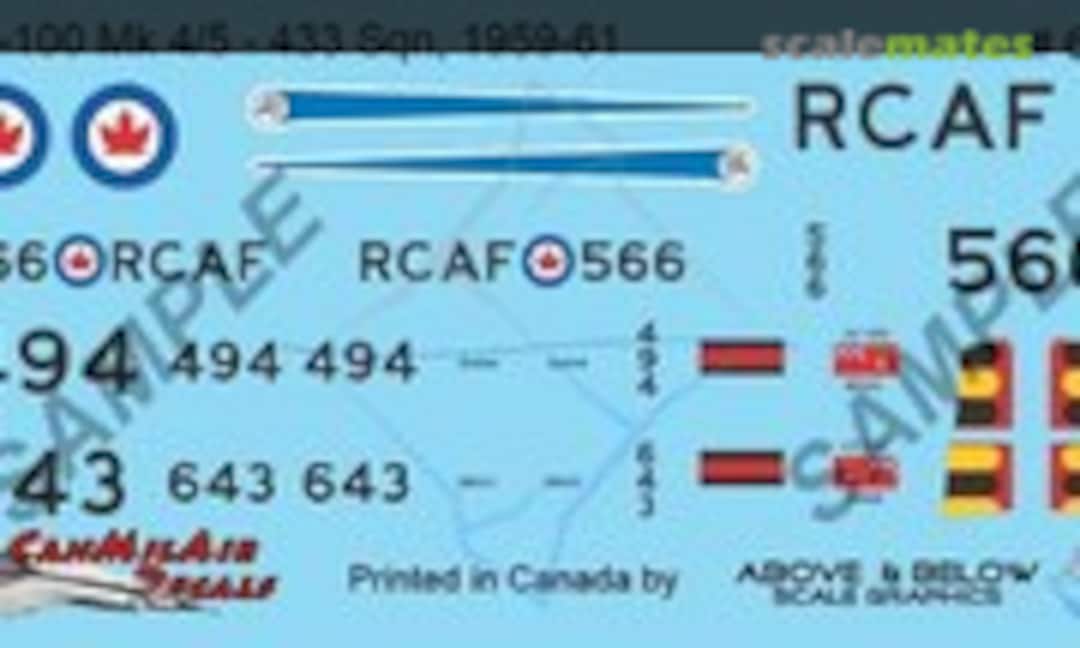 1:72 Avro CF-100 Canuck Mk. 5 - 433 Sqn (1959-61) (Above & Below Graphics 622) 622