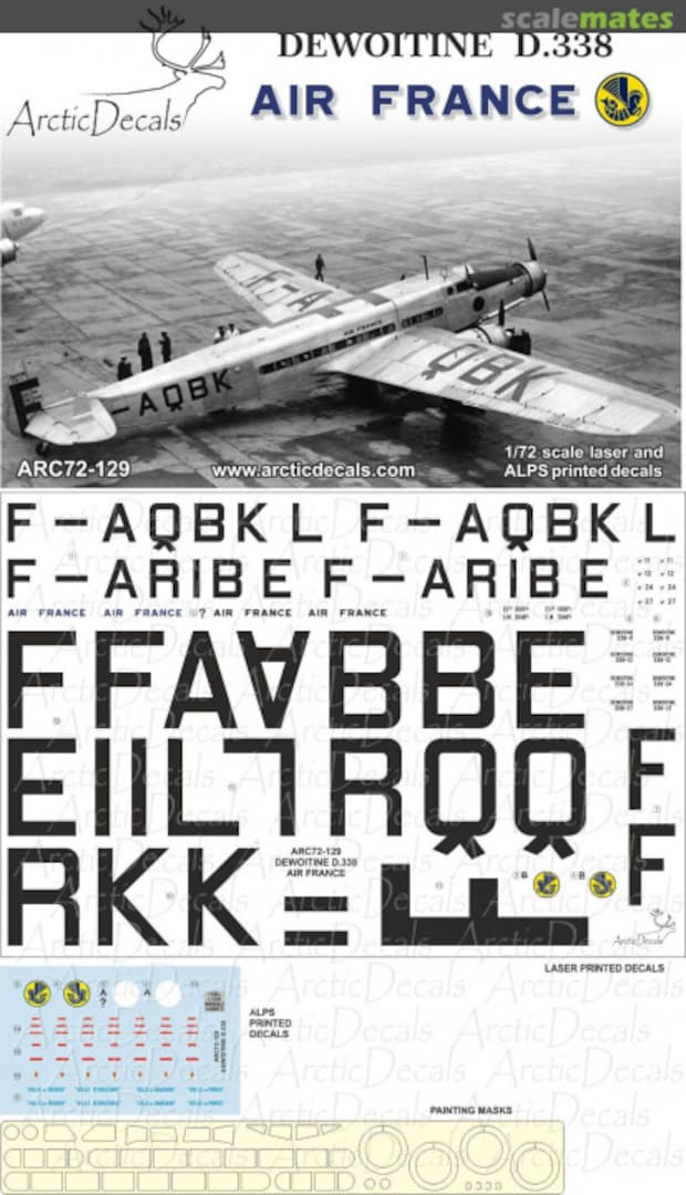 Boxart Dewoitine D.338 ARC72-129 Arctic Decals Boxart Dewoitine D.338 ARC72-129 Arctic Decals