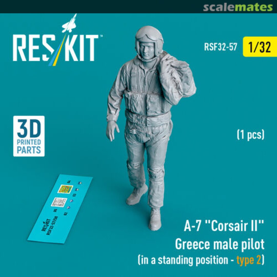 Boxart A-7 Corsair II Greece male pilot (in a standing position - type 2) (1 pcs) RSF32-0057 ResKit Boxart A-7 Corsair II Greece male pilot (in a standing position - type 2) (1 pcs) RSF32-0057 ResKit