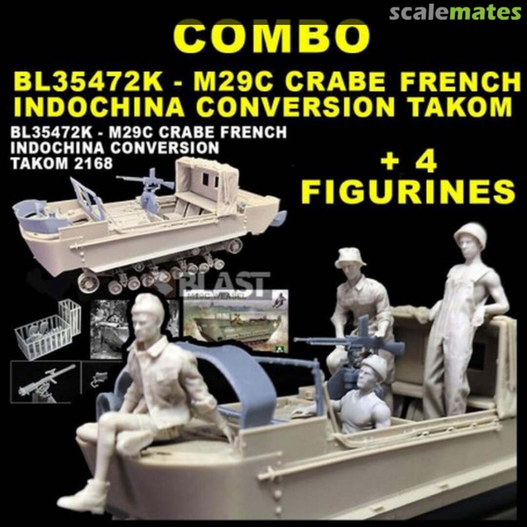 Boxart M29C Crabe French Indochina Conversion + 4 Figures COMBO1 BL35472K Blast Models