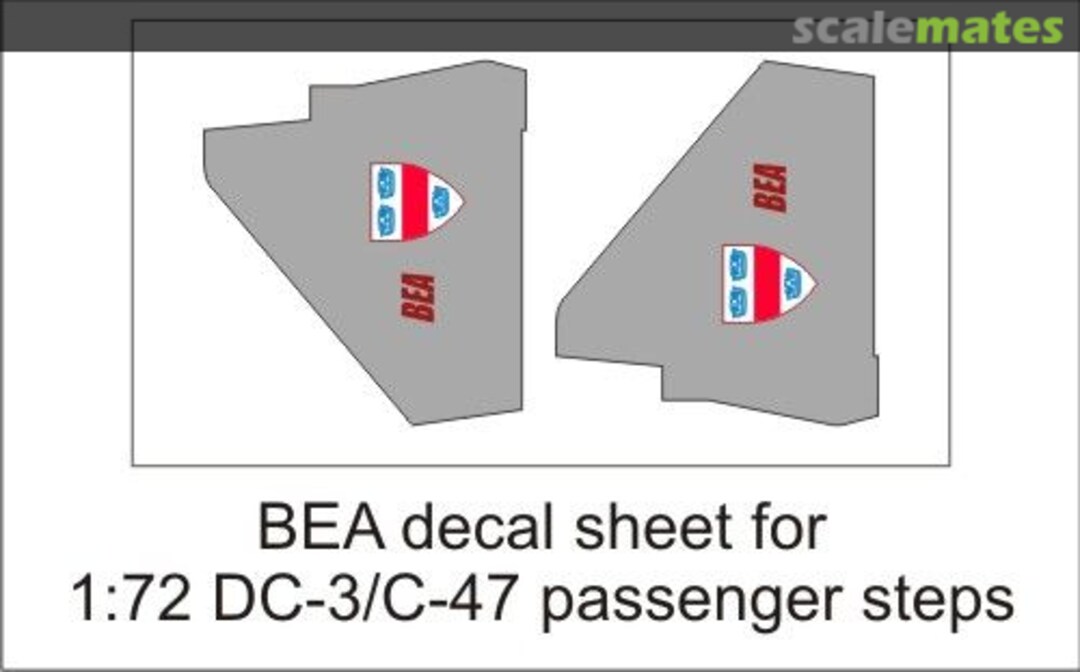 Boxart BEA decal sheet 1:72 DC-3 pax steps GED72040A Aircraft In Miniature Ltd Boxart BEA decal sheet 1:72 DC-3 pax steps GED72040A Aircraft In Miniature Ltd