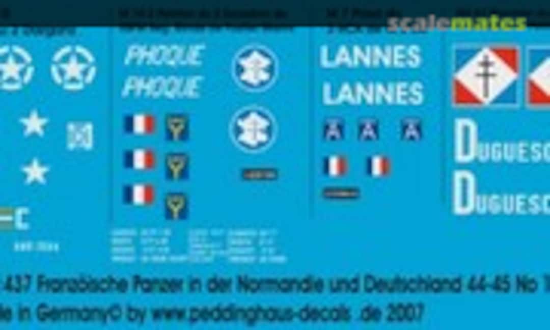 1:72 Französische Panzer Normandie und Deutschland 1944-45 (Peddinghaus-Decals EP 1437) EP 1437