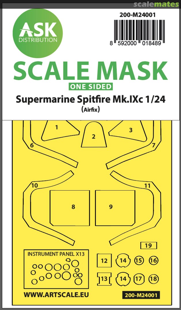 Boxart Spitfire Mk.IX masks 200-M24001 ASK Boxart Spitfire Mk.IX masks 200-M24001 ASK