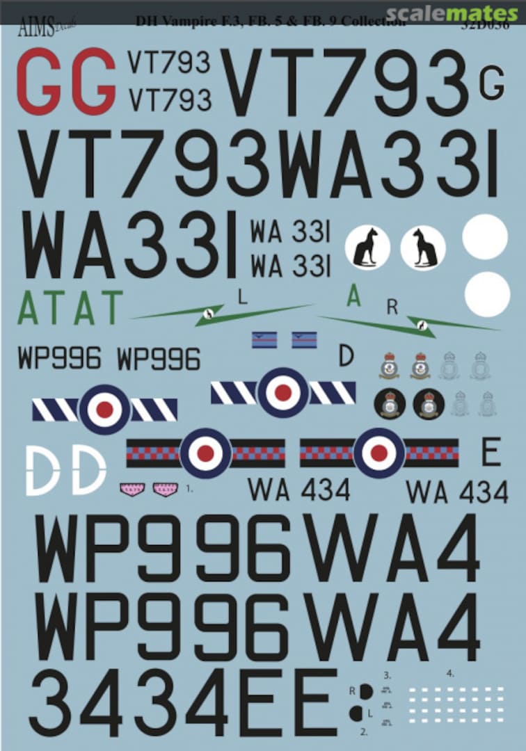 Boxart DH Havilland Vampire F.3, FB.5 & FB.9 Collection 32D036 AIMS Boxart DH Havilland Vampire F.3, FB.5 & FB.9 Collection 32D036 AIMS
