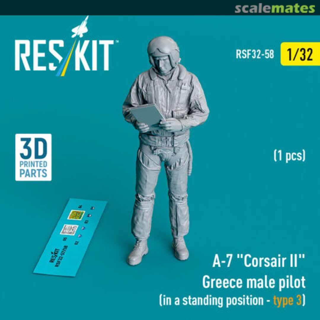 Boxart A-7 Corsair II Greece male pilot (in a standing position - type 3) (1 pcs) RSF32-0058 ResKit