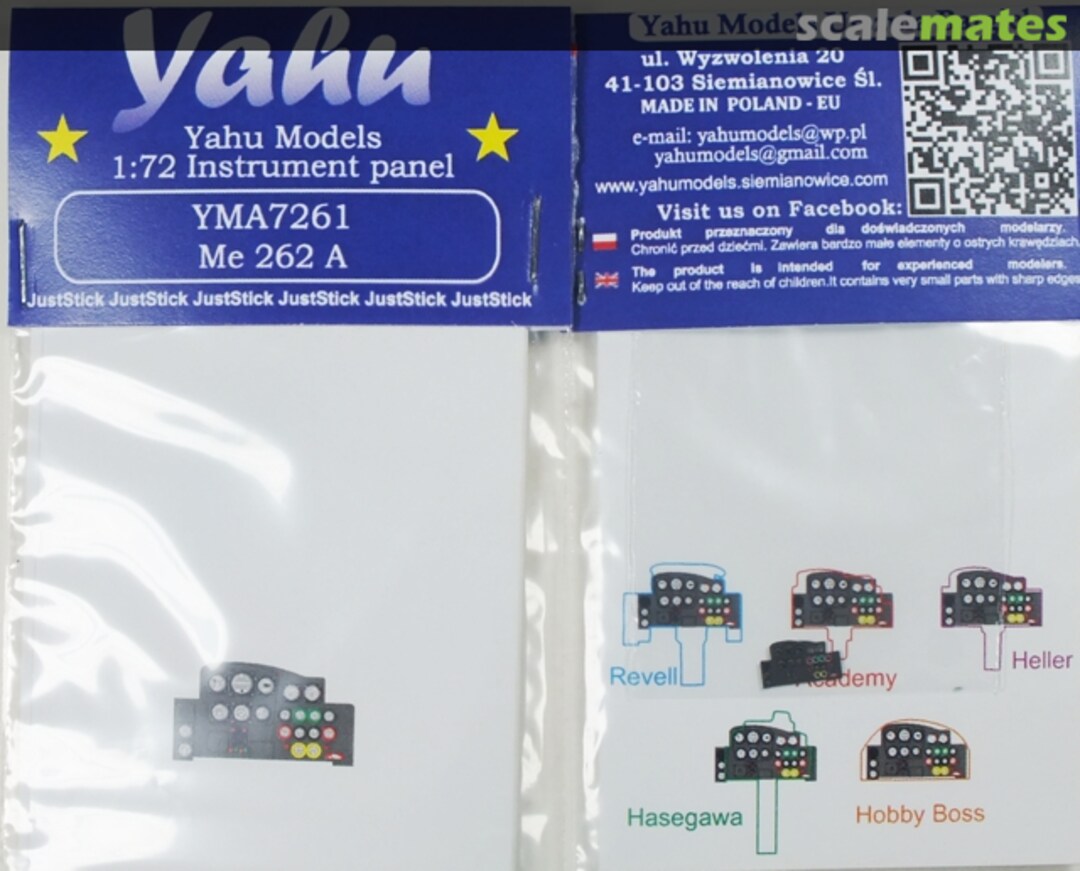 Boxart Me 262 - Instrumernt Panel YMA7261 Yahu Models Boxart Me 262 - Instrumernt Panel YMA7261 Yahu Models