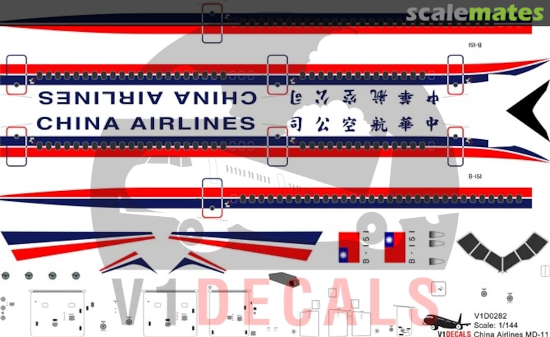 Boxart China Airlines McDonnell Douglas MD-11 V1D0282-144 V1 Decals Boxart China Airlines McDonnell Douglas MD-11 V1D0282-144 V1 Decals