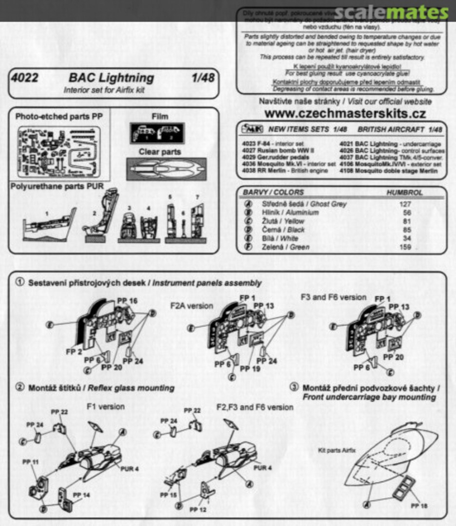 Boxart BAC Lightning Interior set 4022 CMK Boxart BAC Lightning Interior set 4022 CMK
