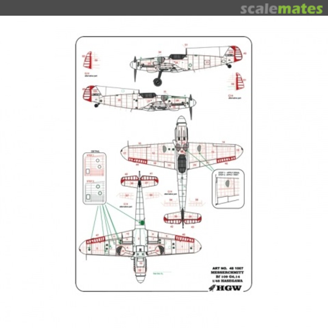 Boxart Messerschmitt Bf 109 G6/14 Riveting Set 481007 HGW Models Boxart Messerschmitt Bf 109 G6/14 Riveting Set 481007 HGW Models