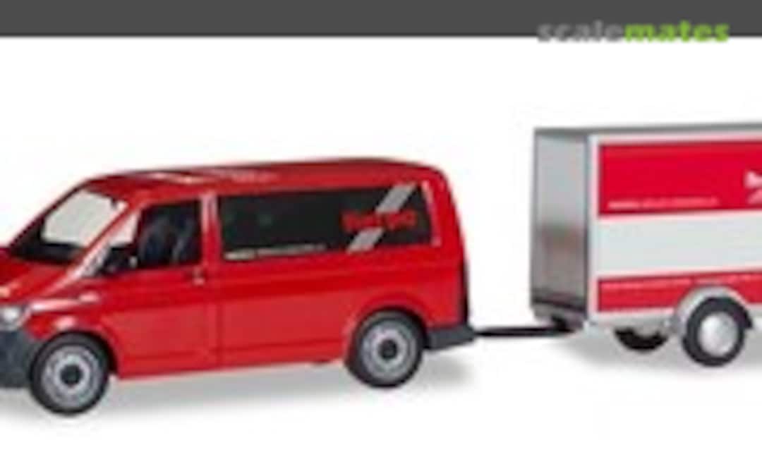 1:87 VW T6 Bus mit Kofferanhänger Anhänger von VK-Modelle (Herpa 094290)