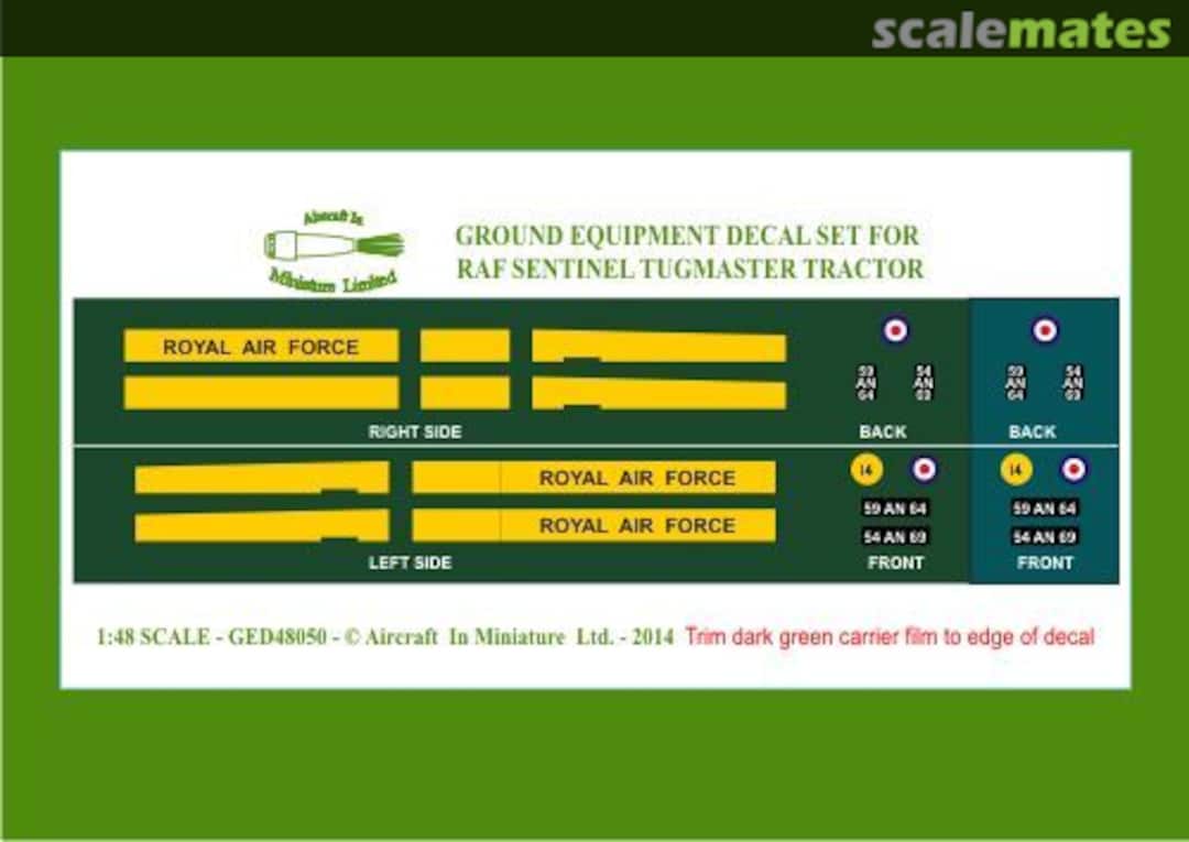 Boxart Sentinel Tugmaster Tractor Decals GED48050 Aircraft In Miniature Ltd Boxart Sentinel Tugmaster Tractor Decals GED48050 Aircraft In Miniature Ltd