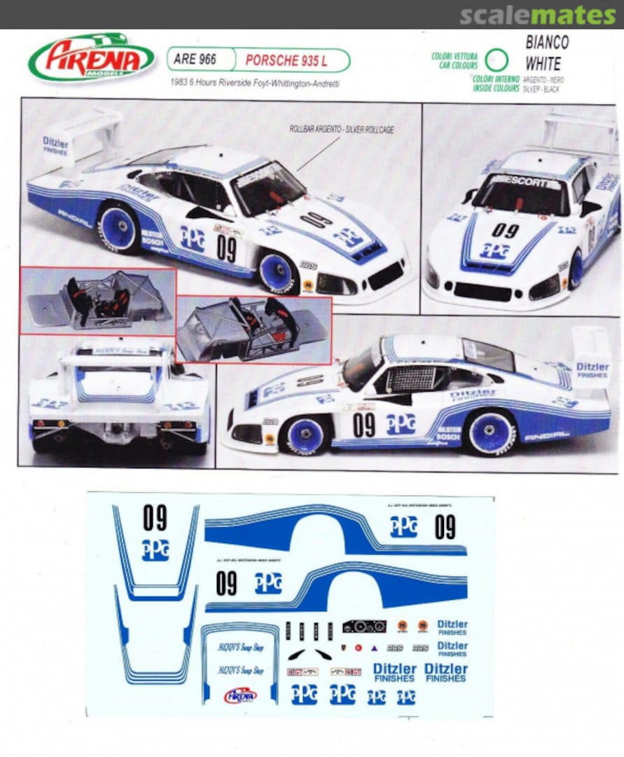 Boxart Porsche 935 L #935 L "PPG" AREDE966 Arena Modelli Boxart Porsche 935 L #935 L "PPG" AREDE966 Arena Modelli