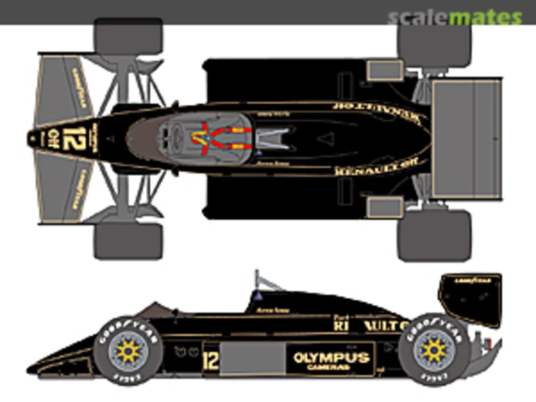 Boxart Lotus Renault 97T John Player Special Lotus Team sponsored by Olympus Cameras #11, 12 SHK-D497 Shunko Models