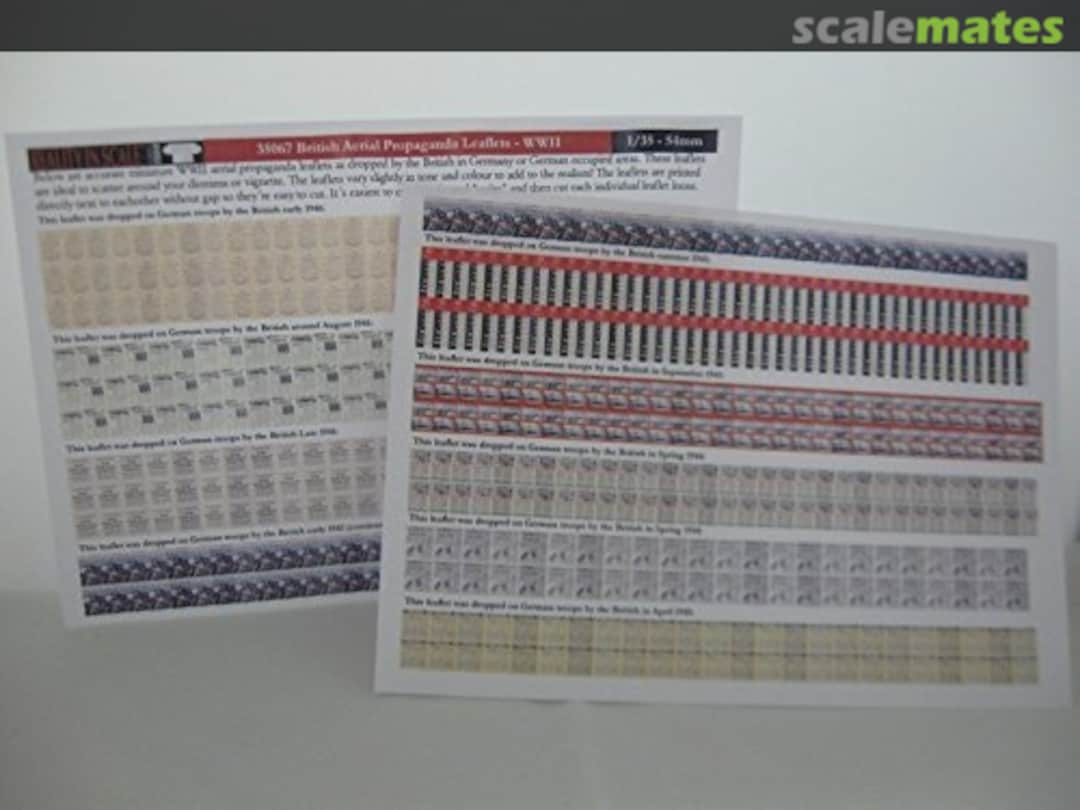 Boxart British Aerial Propaganda Leaflets - WWII 35067 Reality in Scale