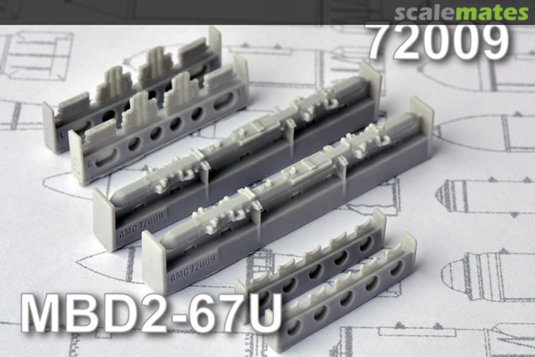 Boxart MBD2-67U Multiple Bombs & Racks Set (4 SAB-100MN 100kg bombs w/2 racks) AMC 72009 Advanced Modeling