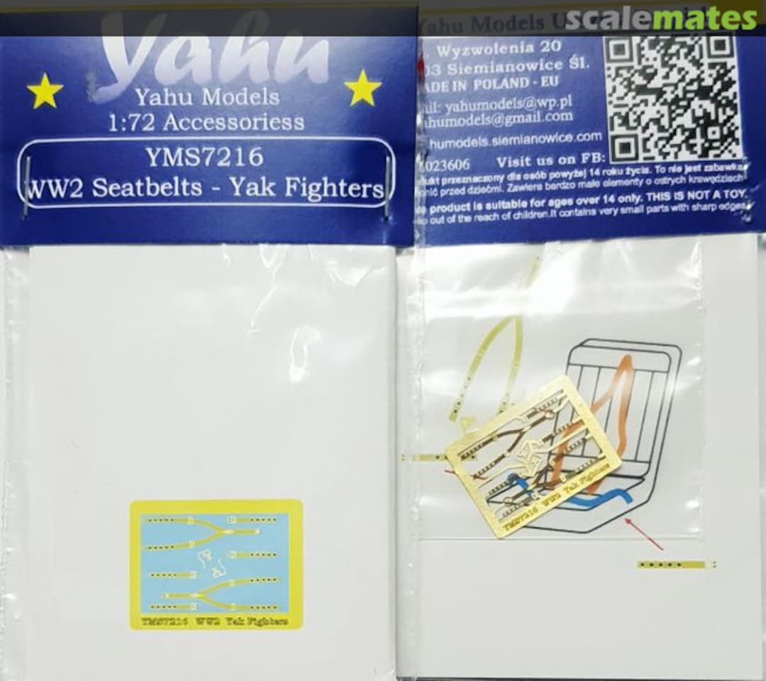 Boxart WW2 seatbelts Yak Fighters YMS7216 Yahu Models