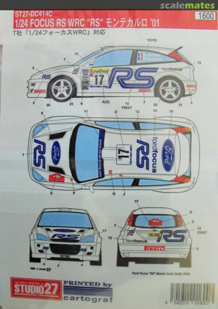 Boxart Focus WRC "RS" MC 2001 ST27-DC414C Studio27