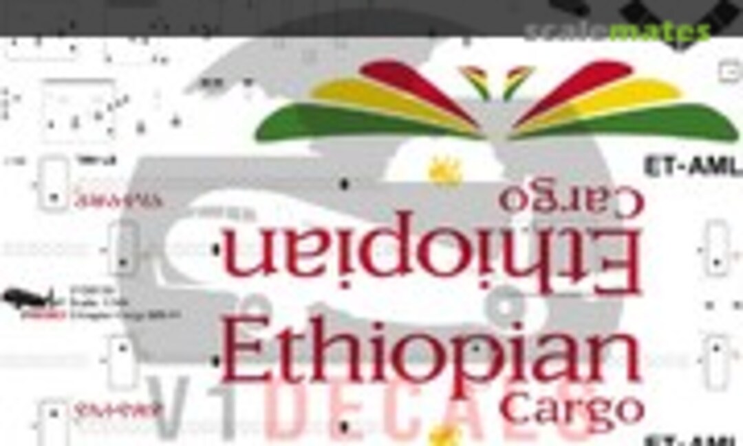 1:144 Ethiopian Cargo McDonnell Douglas MD-11 (V1 Decals V1D0139-144) V1D0139-144