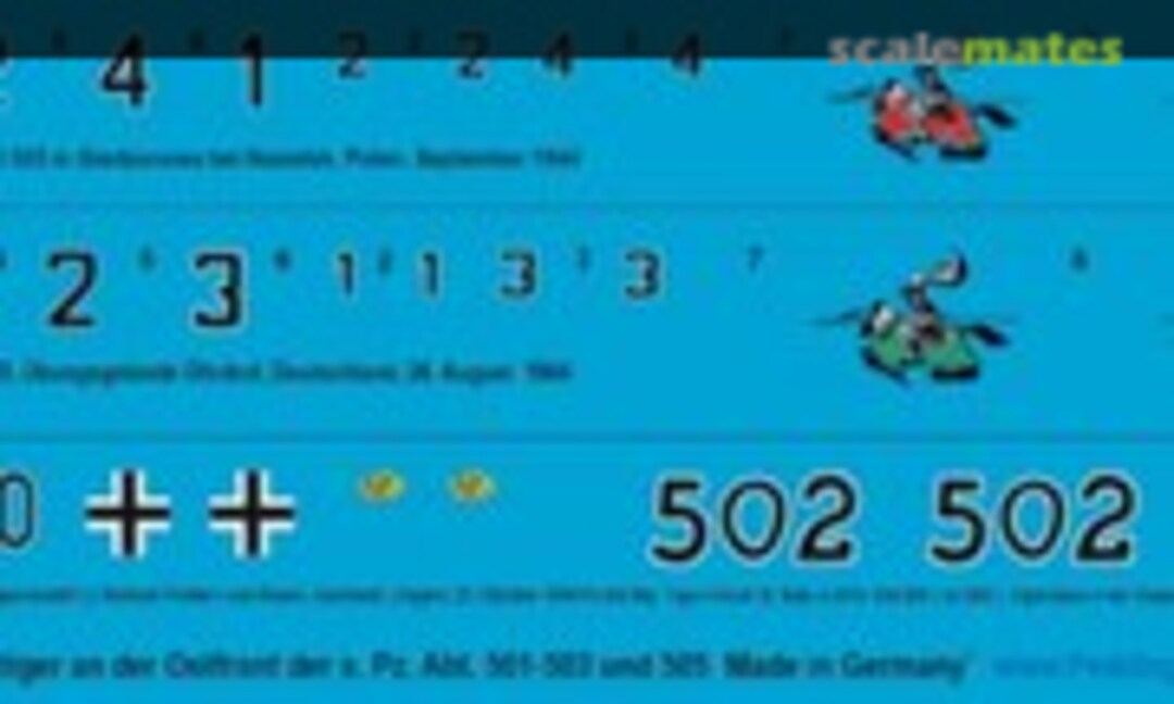 1:87 4 Königstiger an der Ostfront s.H.Pz.Abt. 501-503 und 505 (Peddinghaus-Decals 87 3919) 87 3919