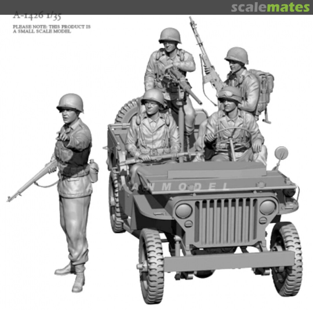 Boxart WWII US Jeep Crew A-1426 YUFAN Model Boxart WWII US Jeep Crew A-1426 YUFAN Model