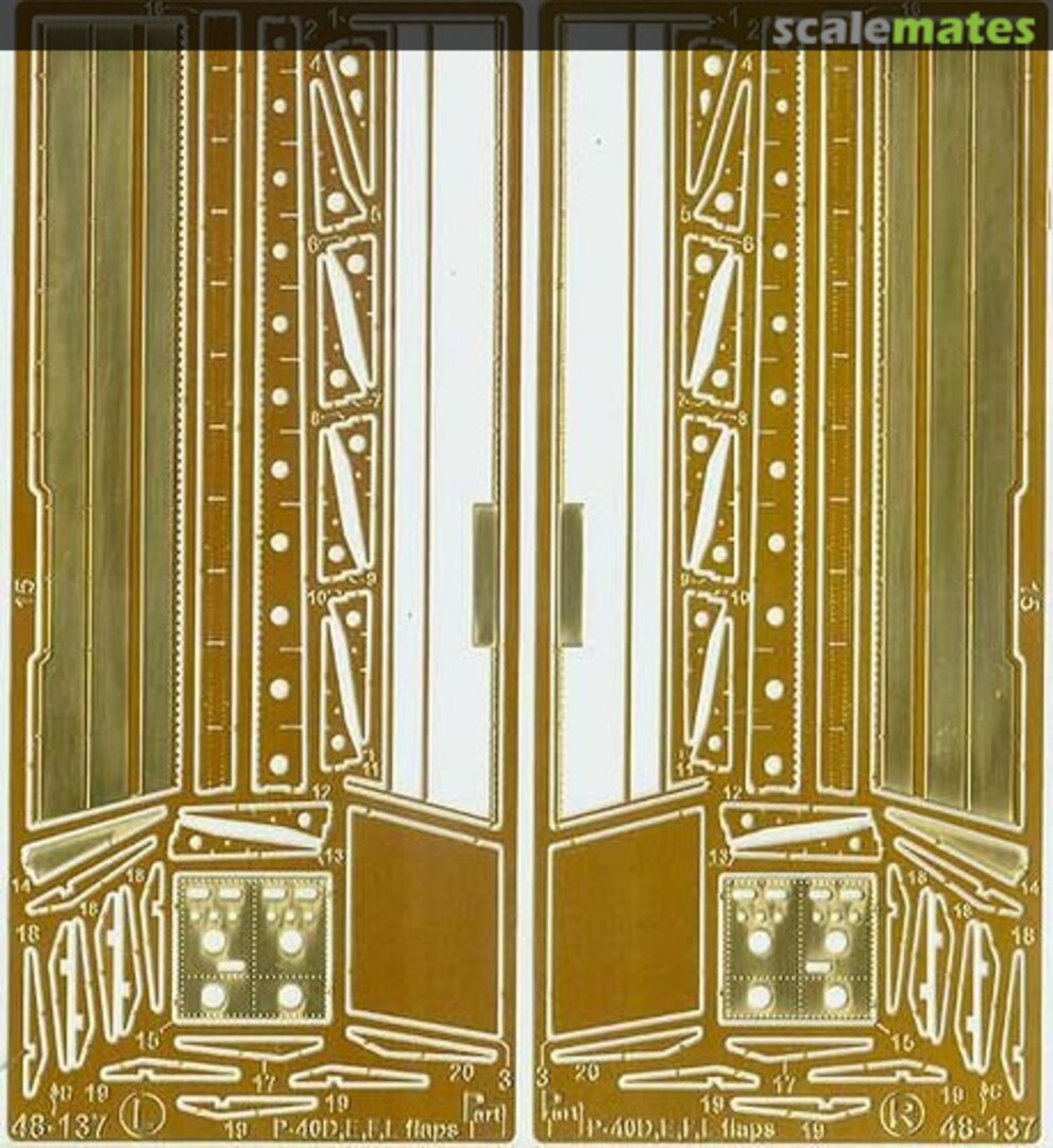 Boxart P-40D,E,F,L Warhawk flaps S48-137 Part Boxart P-40D,E,F,L Warhawk flaps S48-137 Part