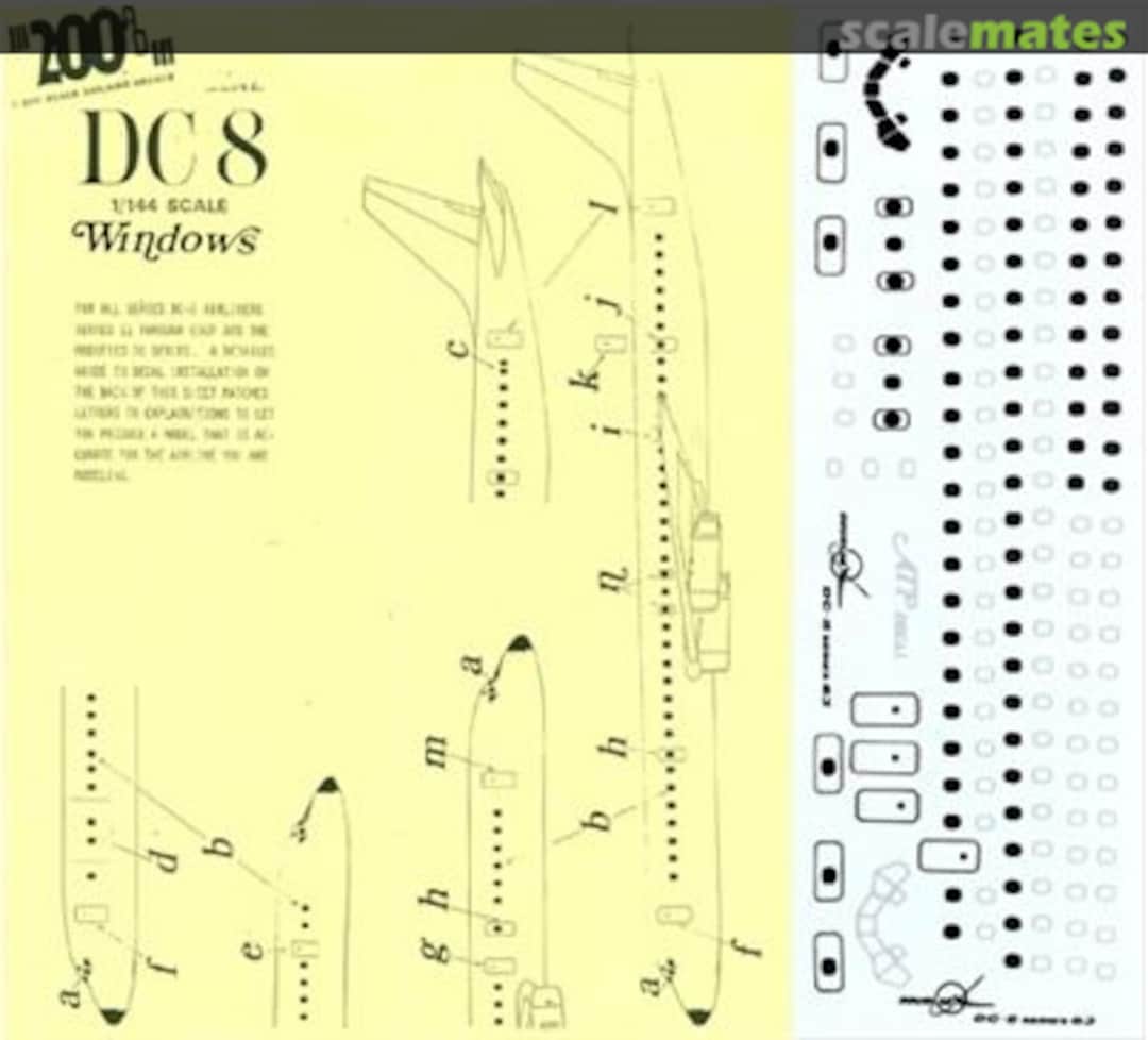 Boxart DC-8 Windows and Doors (back with silver frames) 200AD21 ATP Airliners America Boxart DC-8 Windows and Doors (back with silver frames) 200AD21 ATP Airliners America