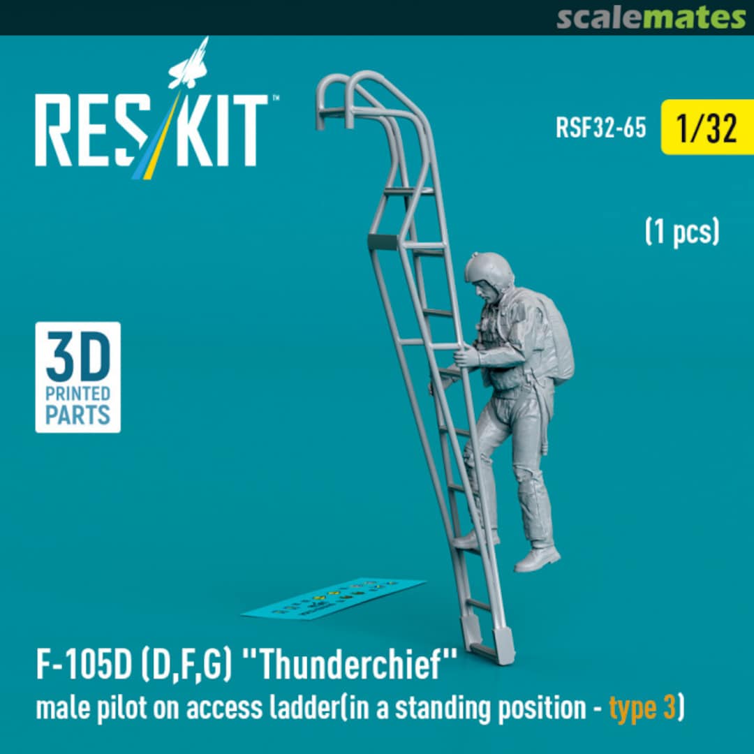 Boxart F-105 (D,F,G) Thunderchief male pilot on access ladder (in a standing position - type 3) (1 pcs) RSF32-0065 ResKit Boxart F-105 (D,F,G) Thunderchief male pilot on access ladder (in a standing position - type 3) (1 pcs) RSF32-0065 ResKit