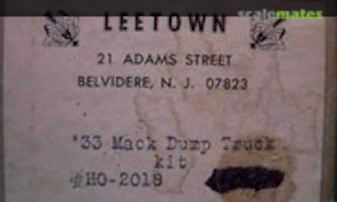 1:87 1933 MACK CJ COE CURVED SIDE 2-AXLE DUMP TRUCK (Lee Town HO-2018) HO-2018