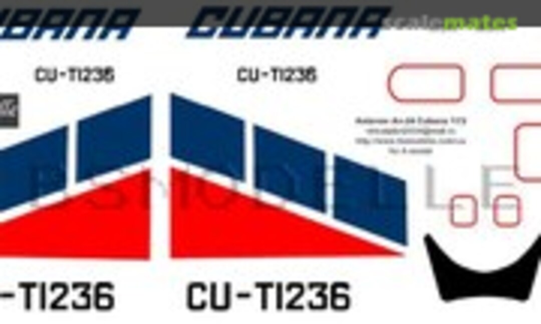 1:72 Antonov An-24 CUBANA decals (BSmodelle BSM72039) BSM72039