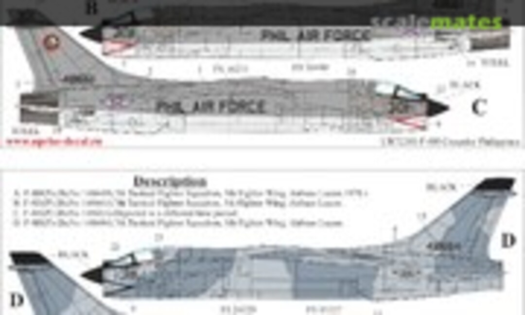 1:72 F-8H Crusader Philippines with stencils (UpRise Decal UR72203) UR72203