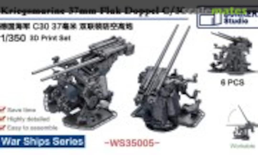 1:350 Kriegsmarine 37mm Flak Doppel C30 (Bunker Studio WS35005) WS35005