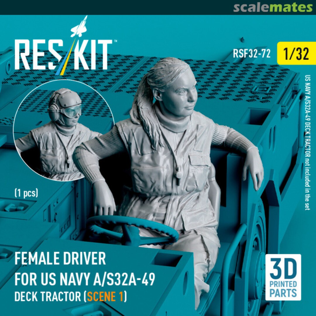 Boxart Female driver for US NAVY A/S32A-49 Deck Tractor (scene 1) (1 pcs) RSF32-0072 ResKit Boxart Female driver for US NAVY A/S32A-49 Deck Tractor (scene 1) (1 pcs) RSF32-0072 ResKit