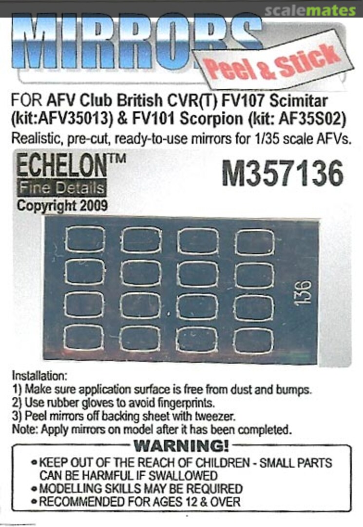 Boxart British CVR(T) FV107 Scimitar & FV101 Scorpion M357136 Echelon Fine Details