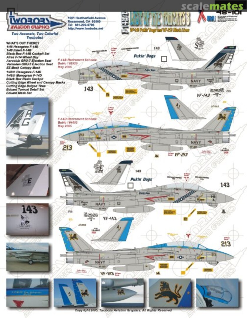 Boxart F-14B/D Last of the Tomcats 3 48-101 TwoBobs Aviation Graphics Boxart F-14B/D Last of the Tomcats 3 48-101 TwoBobs Aviation Graphics