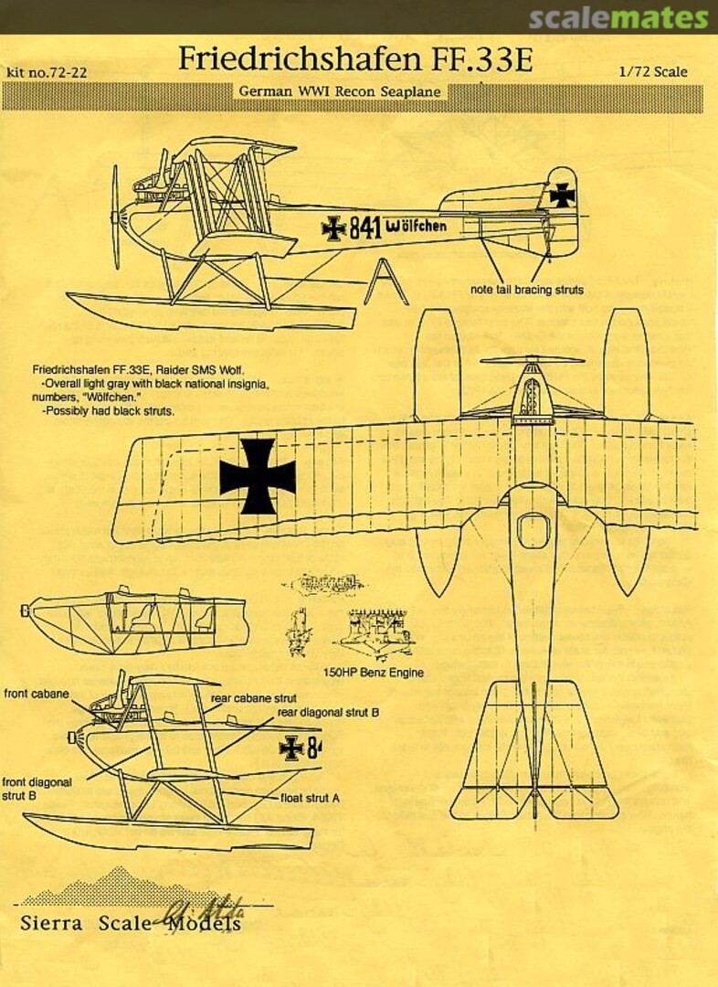Boxart Friedrichshafen FF.33E 72-22 Sierra Scale Models Boxart Friedrichshafen FF.33E 72-22 Sierra Scale Models