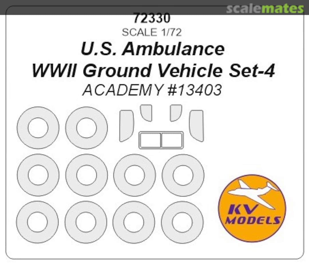 Boxart U.S. Ambulance WWII Ground Vehicle Set-4 72330 KV Models Boxart U.S. Ambulance WWII Ground Vehicle Set-4 72330 KV Models
