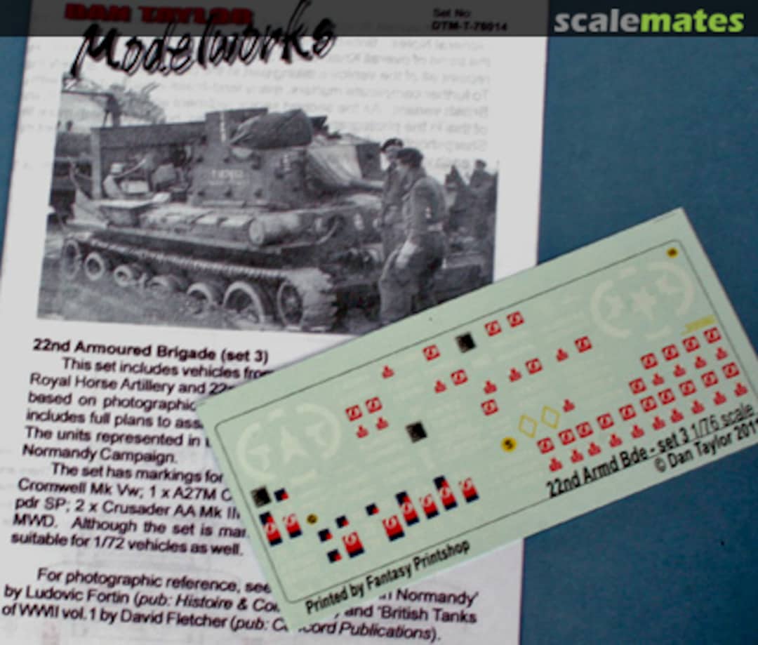Boxart 22nd Armoured Brigade set 3 DTM-T-76014 Dan Taylor Modelworks Boxart 22nd Armoured Brigade set 3 DTM-T-76014 Dan Taylor Modelworks